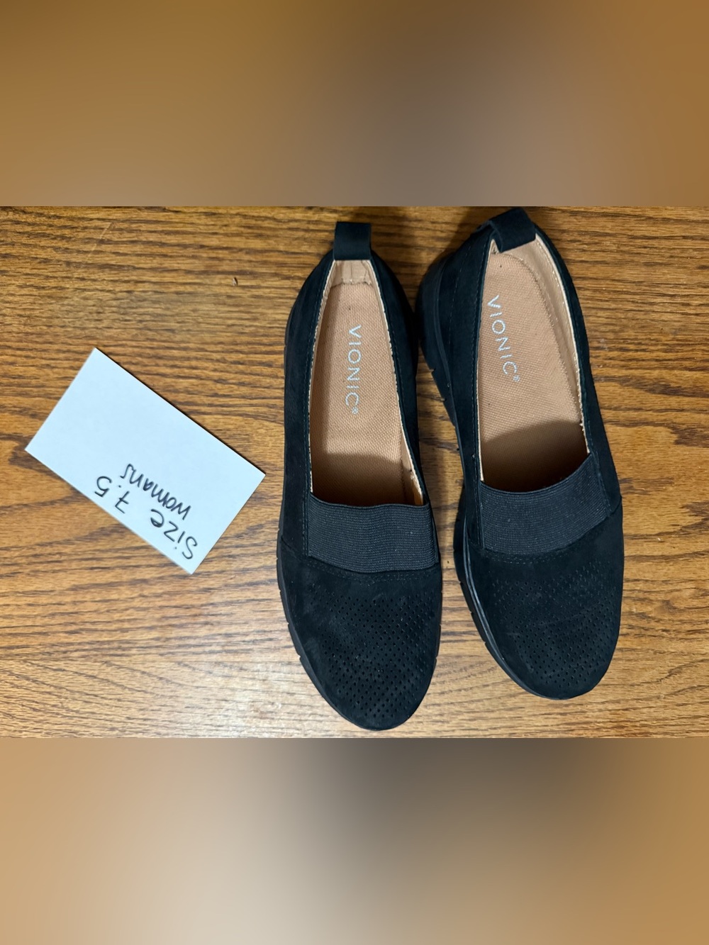 Vionic Black Perforated Slip-On Comfort Loafers